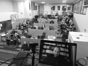 L’utopie à la criée avec Eric Lecerf, philosophe, Bertrand Ogilvie, philosophe, et en distanciel, Alexander Neumann, sociologue, Silvana Rabinovich, philosophe, Frédéric Rambeau, philosophe.